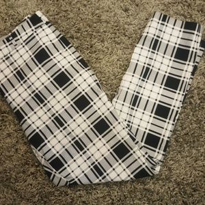 Navy & White Plaid Michael Kors Pants, 10